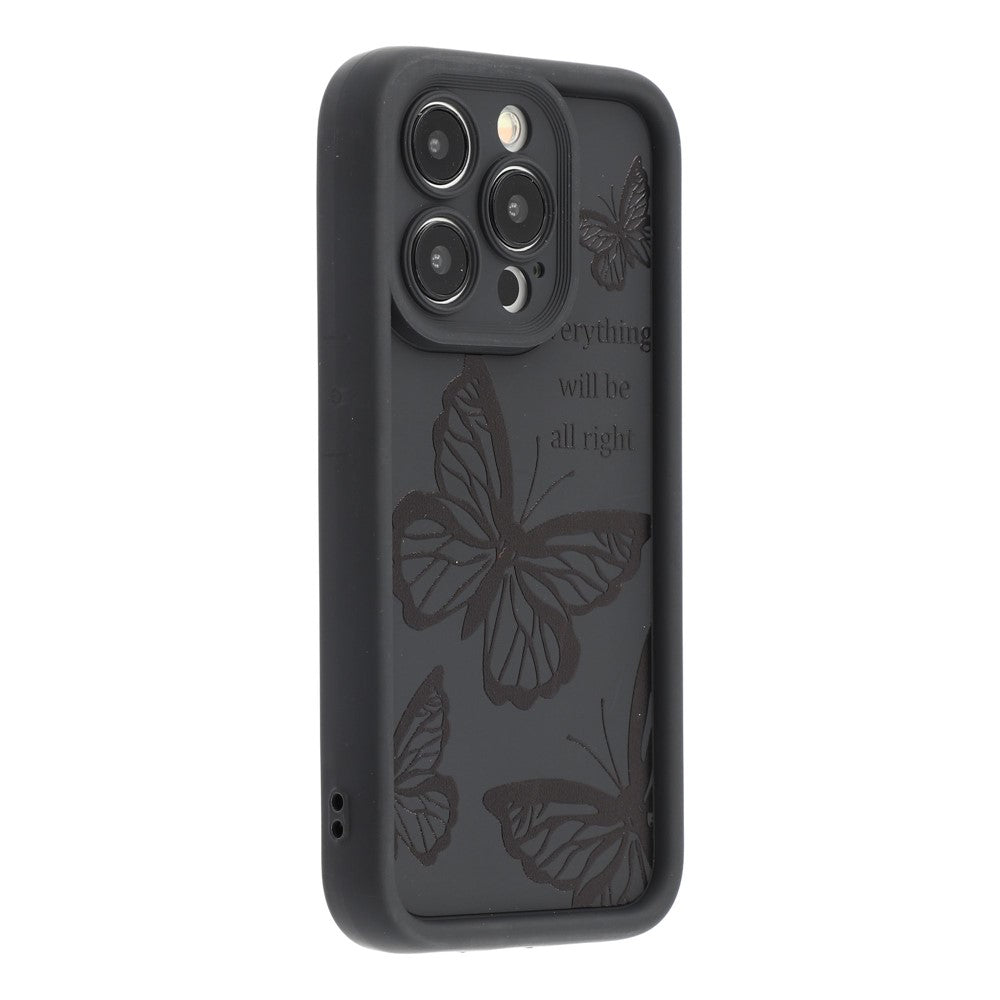 For iPhone 15 Pro Case Butterfly Print TPU Shockproof Phone Back Cover