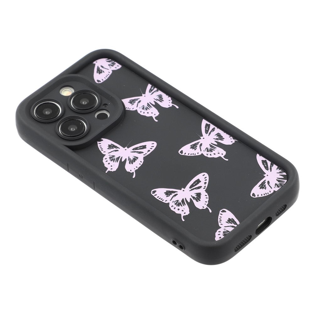 For iPhone 15 Pro Case Butterfly Print TPU Shockproof Phone Back Cover