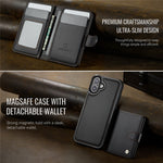 JEEHOOD J09 Aftageligt cover til iPhone 17 med kortholder, RFID-blokerende læderbagcover kompatibel med MagSafe
