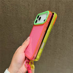 For iPhone 18 Pro / 17 Pro Case Clear Contrasting Colors Shockproof TPU Phone Back Cover with Wrist Strap