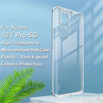IMAK UX-5-serien til Xiaomi 12T Pro 5G, fleksibelt gennemsigtigt TPU-stødsikkert mobilcover