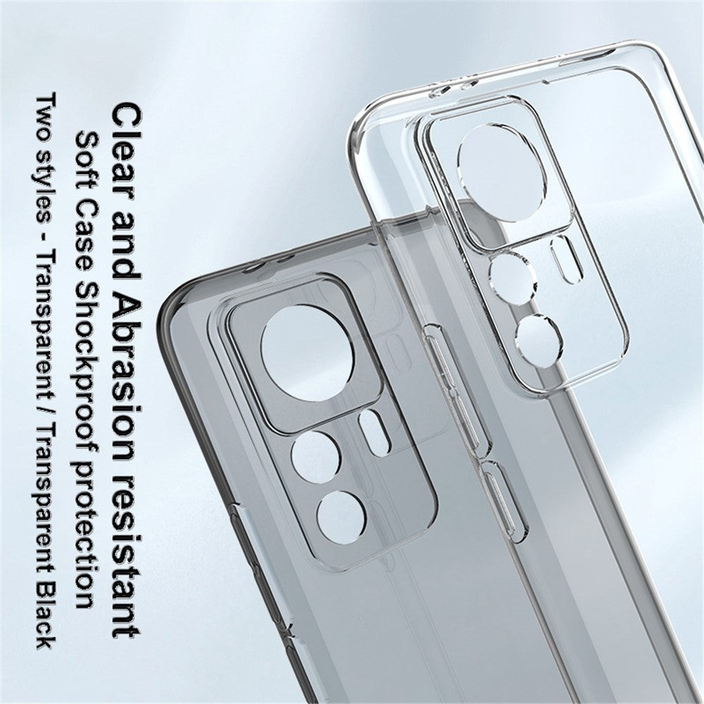 IMAK UX-5-serien til Xiaomi 12T Pro 5G, fleksibelt gennemsigtigt TPU-stødsikkert mobilcover