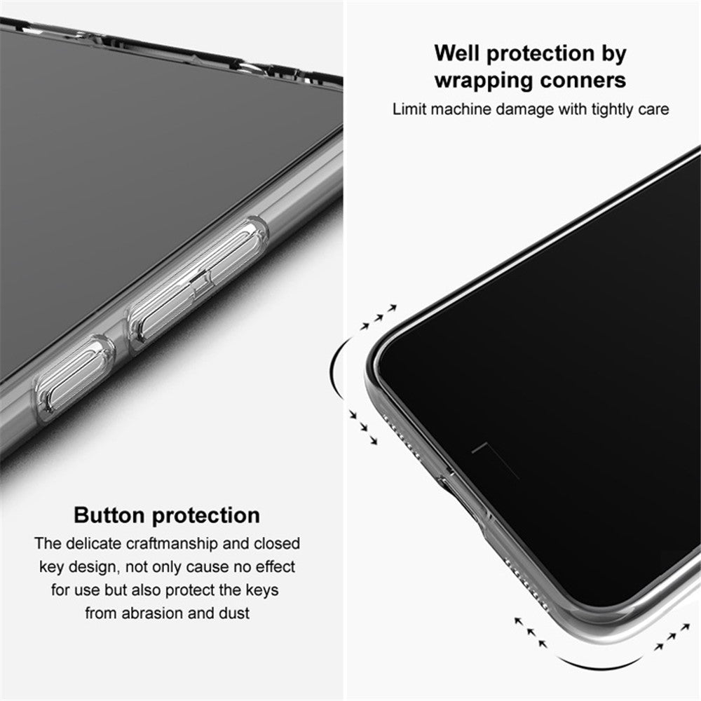 IMAK UX-5-serien til Xiaomi 12T Pro 5G, fleksibelt gennemsigtigt TPU-stødsikkert mobilcover