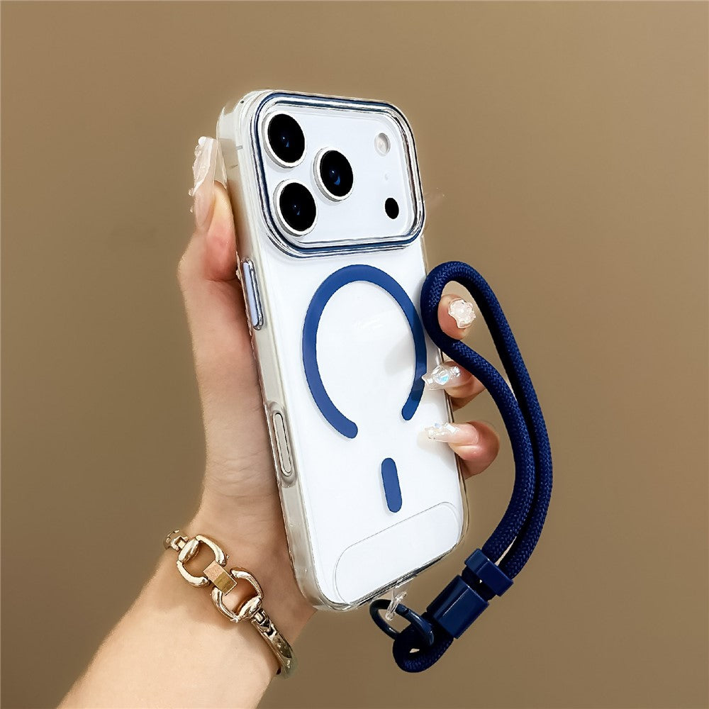 For iPhone 17 Pro Max Case Compatible with MagSafe Hard PC Phone Back Cover with Wrist Strap