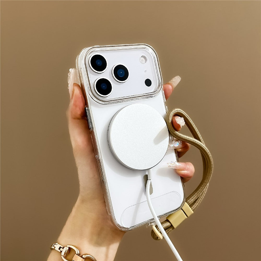 For iPhone 17 Pro Max Case Compatible with MagSafe Hard PC Phone Back Cover with Wrist Strap