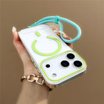 For iPhone 17 Pro Max Case Compatible with MagSafe Hard PC Phone Back Cover with Wrist Strap