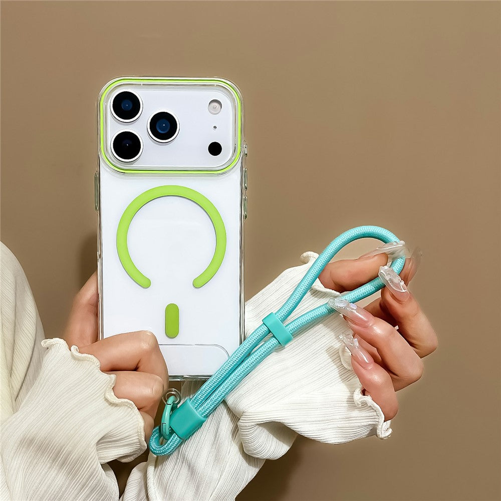 For iPhone 17 Pro Max Case Compatible with MagSafe Hard PC Phone Back Cover with Wrist Strap