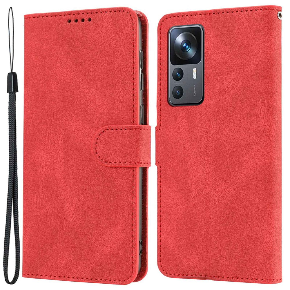Xiaomi 12T 5G / 12T Pro 5G / Redmi K50 Ultra 5G stødsikkert pung-etui i PU-læder + TPU, folio-flipcover med stativ og rem
