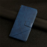 For Samsung Galaxy A08 5G / A07 4G Case Line Pattern Wallet Leather Phone Cover with Wrist Strap