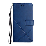 For Samsung Galaxy A08 5G / A07 4G Case Line Pattern Wallet Leather Phone Cover with Wrist Strap