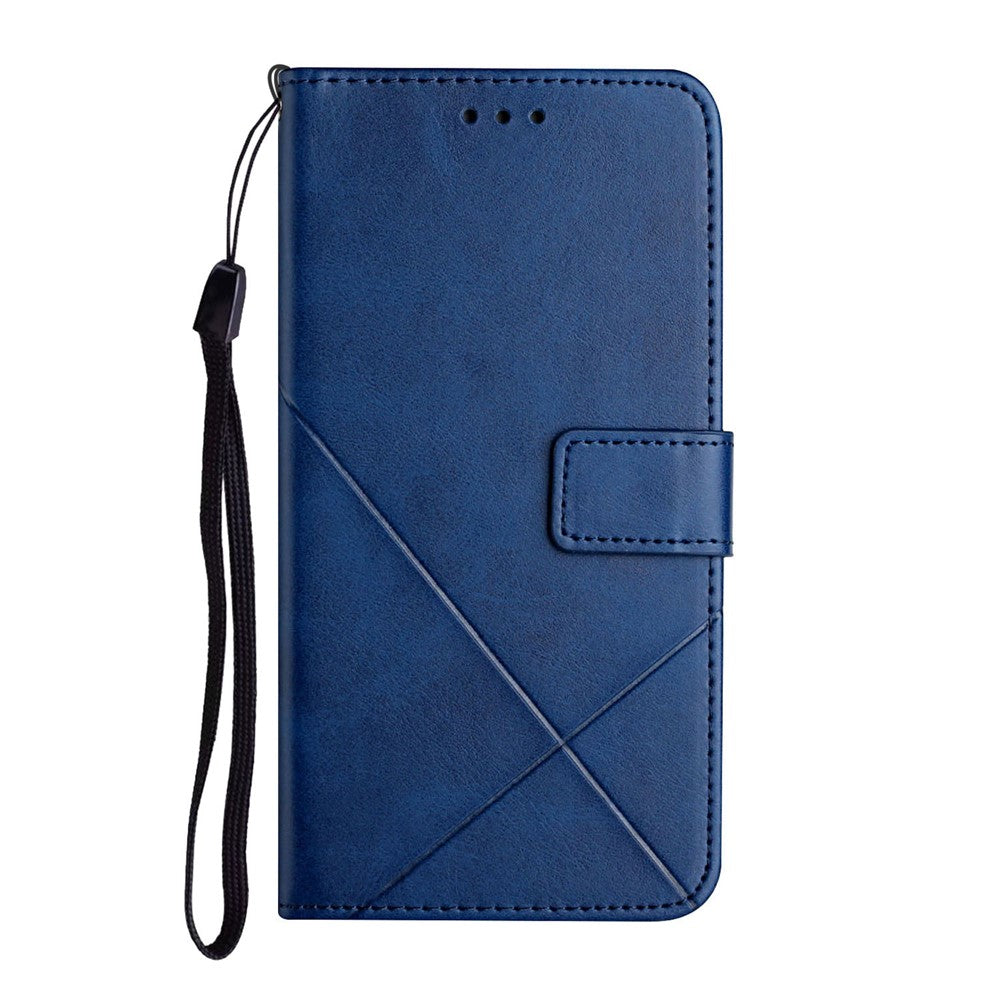 For Samsung Galaxy A08 5G / A07 4G Case Line Pattern Wallet Leather Phone Cover with Wrist Strap