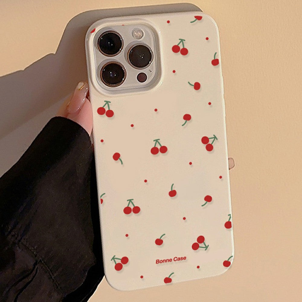 For iPhone 14 Pro Max Case Unique Cherry Pattern Printing TPU Phone Back Cover