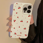 For iPhone 14 Pro Max Case Unique Cherry Pattern Printing TPU Phone Back Cover