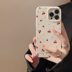 For iPhone 14 Pro Max Case Unique Cherry Pattern Printing TPU Phone Back Cover
