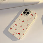 For iPhone 14 Pro Max Case Unique Cherry Pattern Printing TPU Phone Back Cover