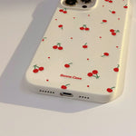 For iPhone 14 Pro Max Case Unique Cherry Pattern Printing TPU Phone Back Cover
