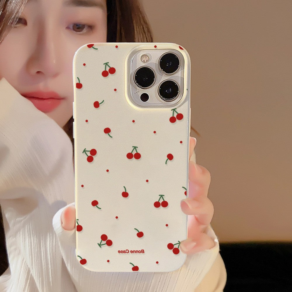 Til iPhone 16 Pro Max cover Unikt kirsebærmønster print TPU-telefonbagside
