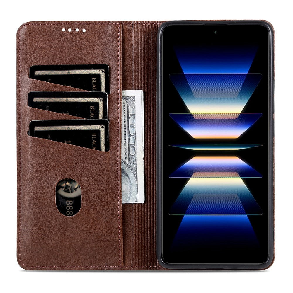 AZNS För Xiaomi Redmi Note 15 Pro 5G (Global) Skal Plånboksfodral i Kohudstruktur av PU-läder