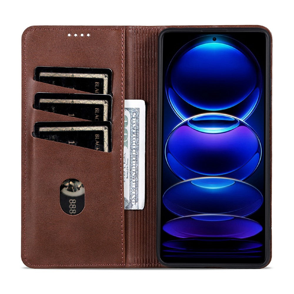 AZNS For Xiaomi Redmi 15 4G (EU) (171mm) Case Cowhide Texture PU Leather Wallet Phone Cover