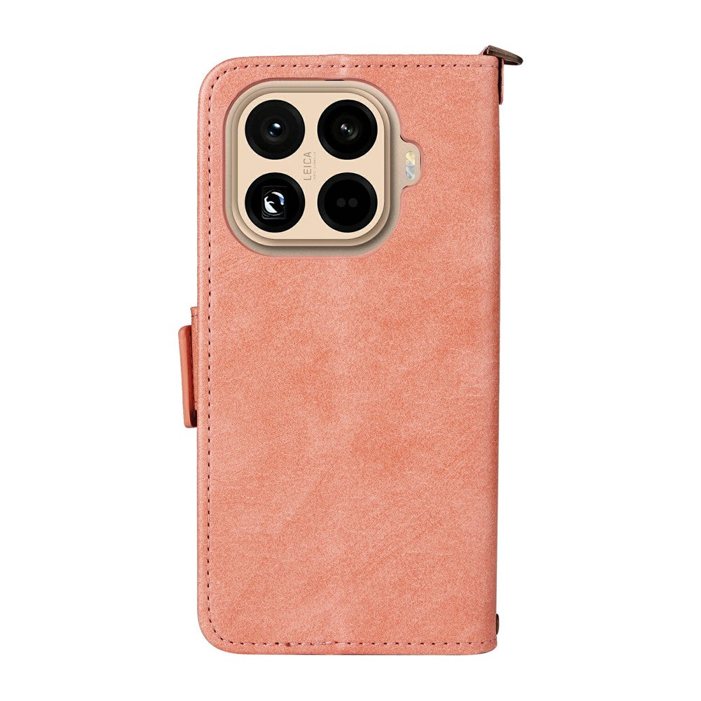 For Xiaomi 15T Pro Leather Case Magnetic Closure Wallet Stand Phone Cover with Crossbody Strap