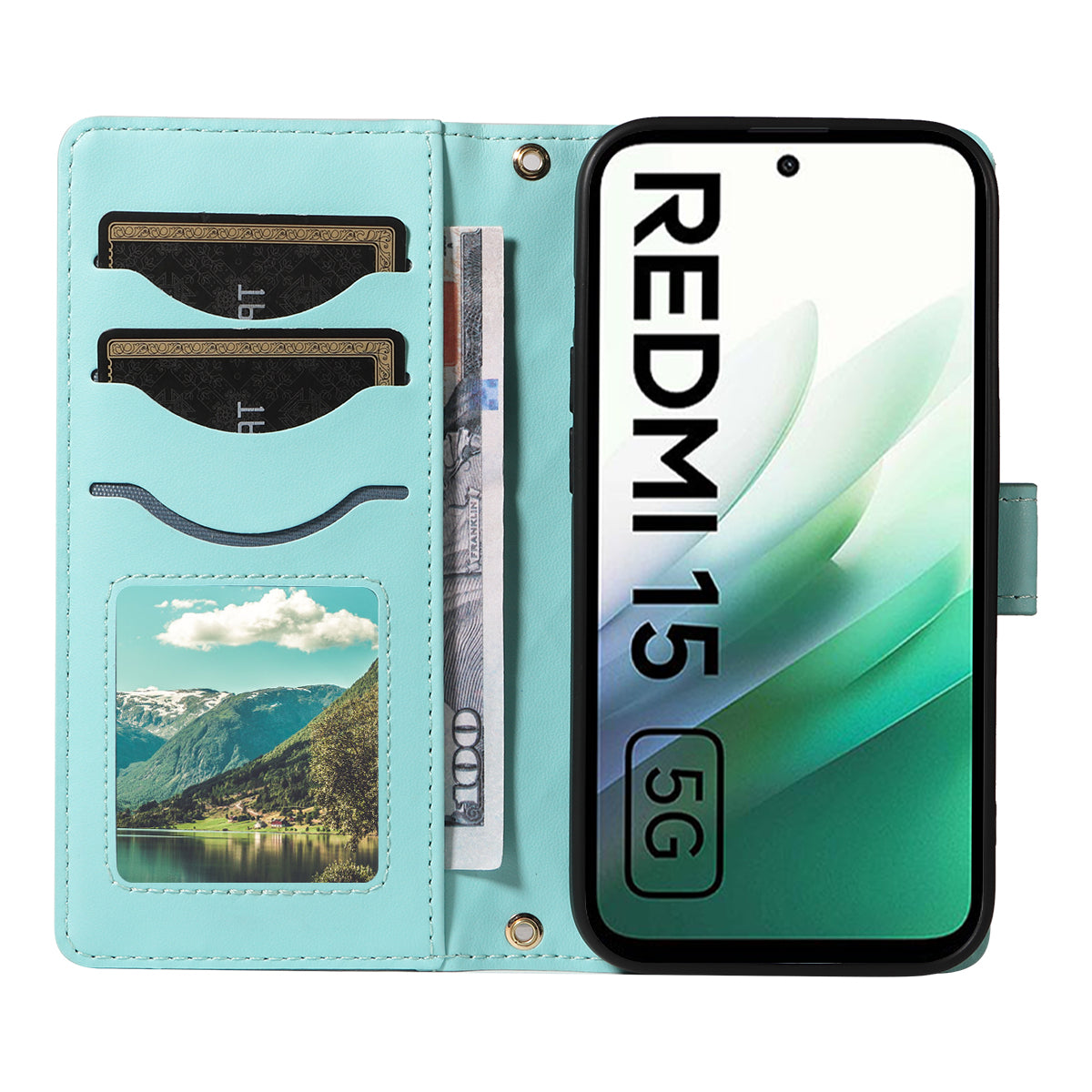 Xiaomi Redmi 15 4G (EU) (171mm) Plånboksfodral Rhombus Lädermobilfodral med Rem