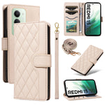 Xiaomi Redmi 15 4G (EU) (171mm) Plånboksfodral Rhombus Lädermobilfodral med Rem