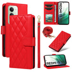 Xiaomi Redmi 15 4G (EU) (171mm) Plånboksfodral Rhombus Lädermobilfodral med Rem