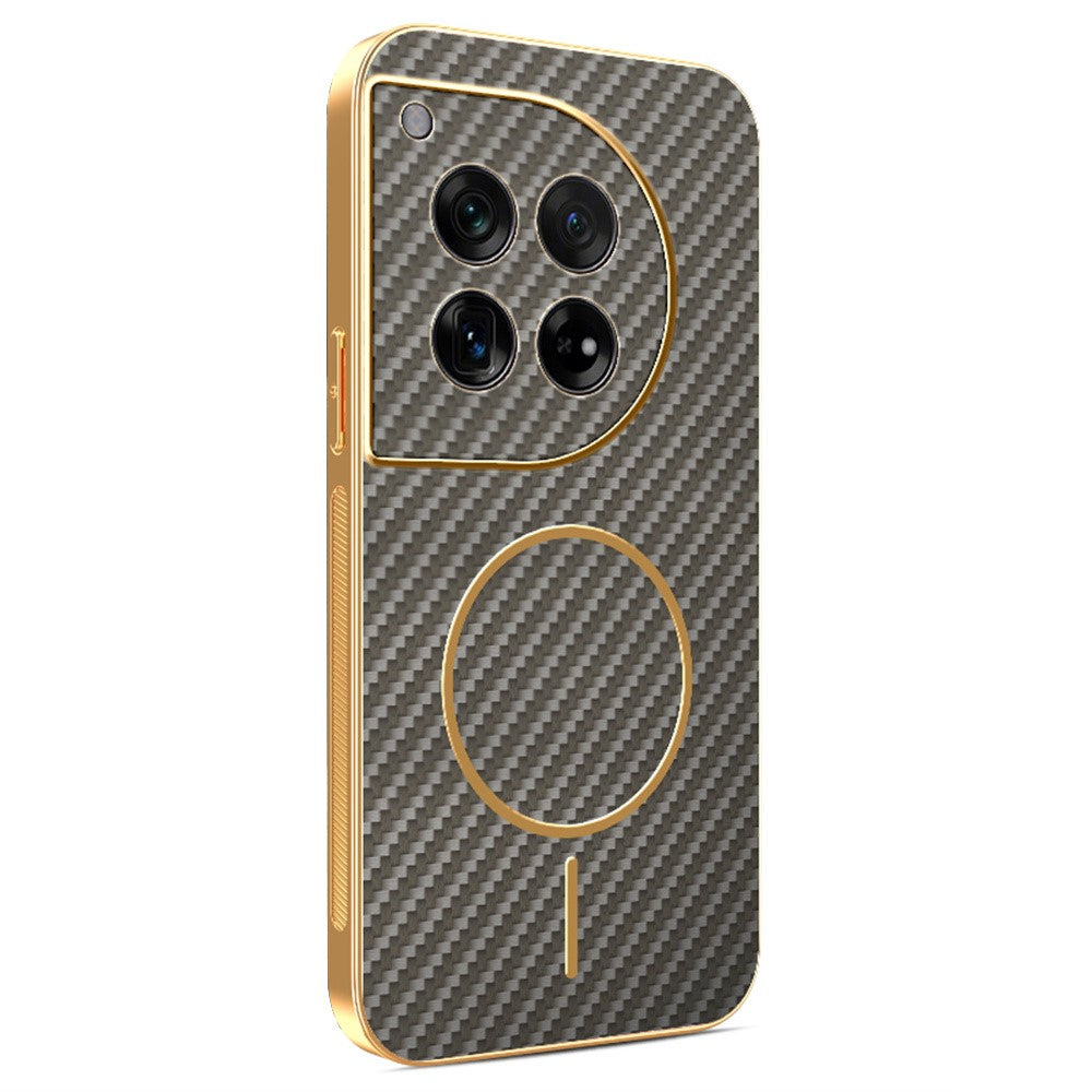 OnePlus 12 5G mobilskal Kolfiber Texturerat Elektropläterat TPU Bakstycke