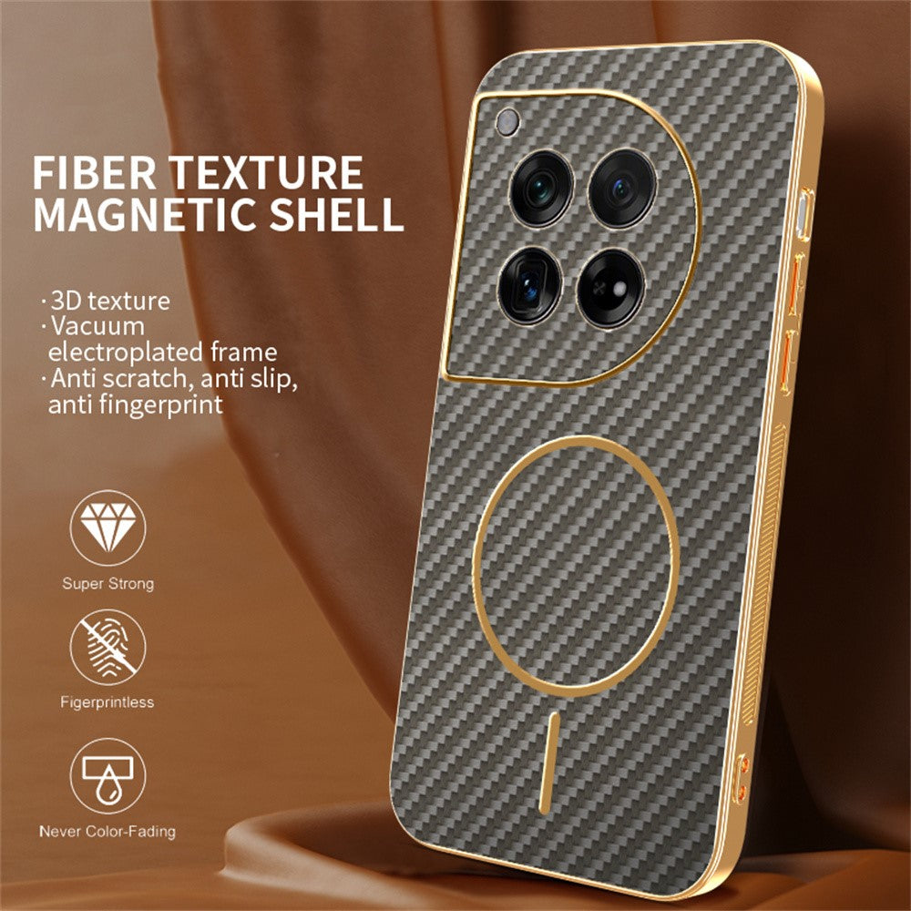 OnePlus 12 5G mobilskal Kolfiber Texturerat Elektropläterat TPU Bakstycke
