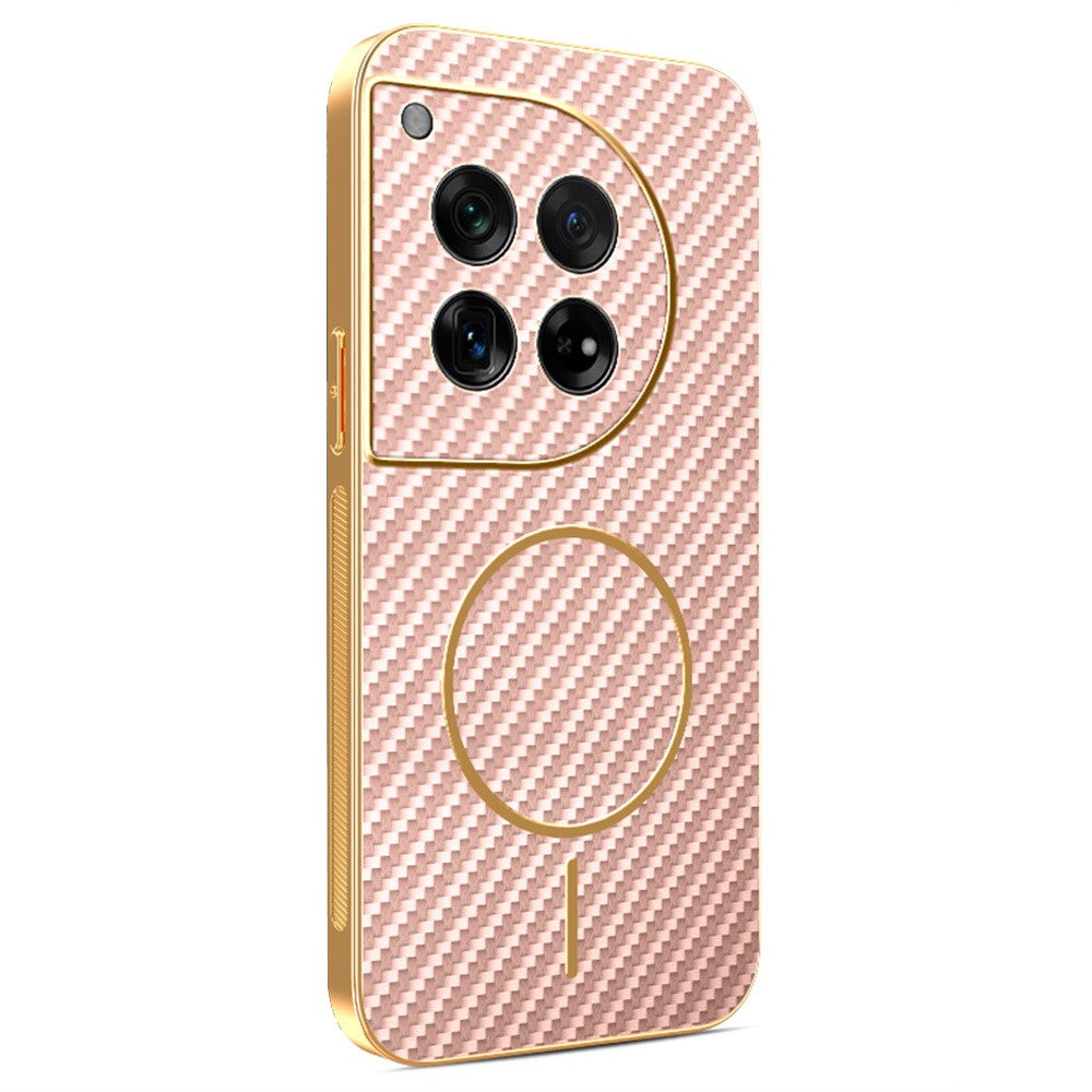 OnePlus 12 5G mobilskal Kolfiber Texturerat Elektropläterat TPU Bakstycke