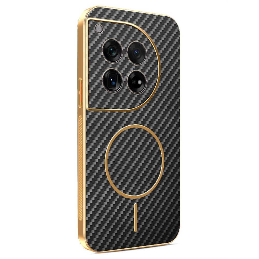 OnePlus 12 5G mobilskal Kolfiber Texturerat Elektropläterat TPU Bakstycke