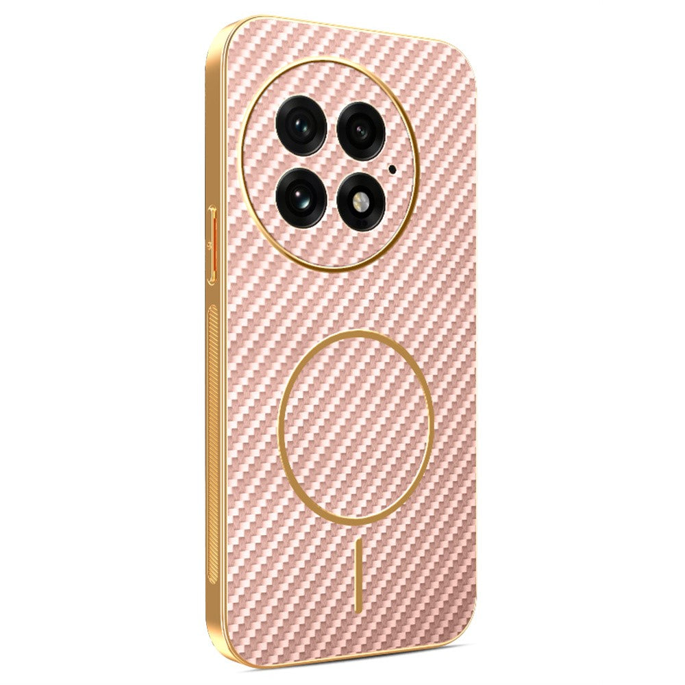 OnePlus 13 mobilskal Kolfiber Texturerat Elektropläterat TPU Bakstycke