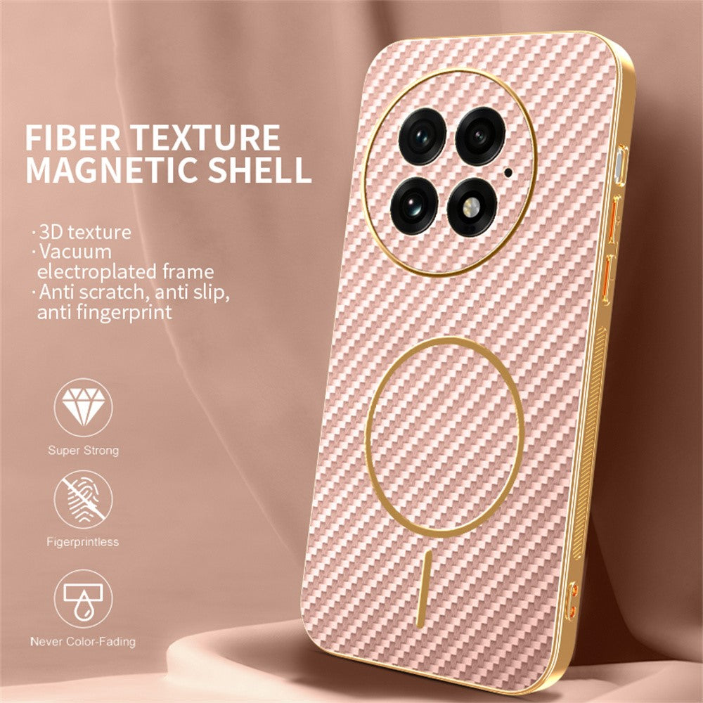 OnePlus 13 mobilskal Kolfiber Texturerat Elektropläterat TPU Bakstycke