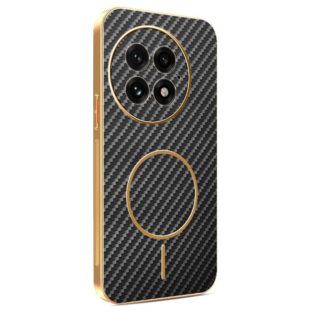 OnePlus 13 mobilskal Kolfiber Texturerat Elektropläterat TPU Bakstycke