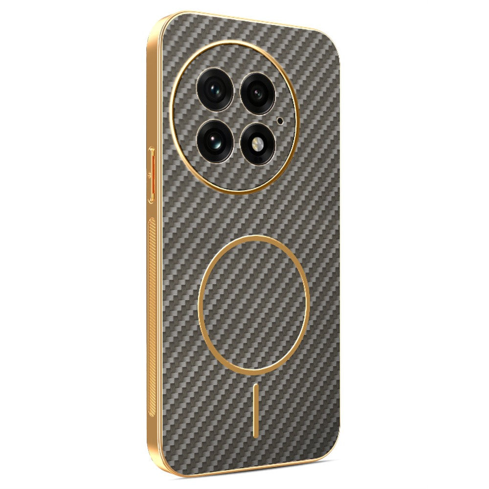 OnePlus 13 mobilskal Kolfiber Texturerat Elektropläterat TPU Bakstycke