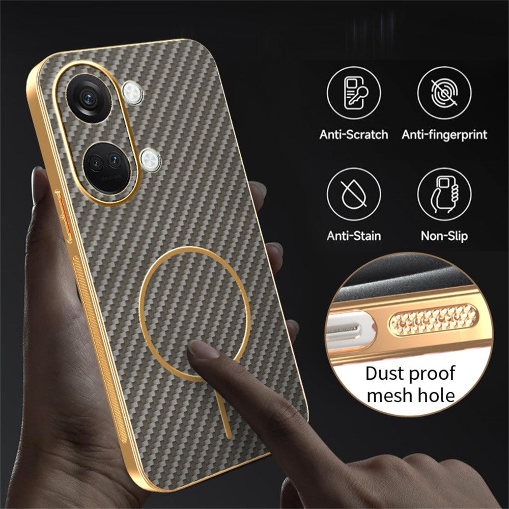 OnePlus Ace 2V / Nord 3 5G mobilskal Kolfiber Texturerad Elektropläterad TPU Baksida