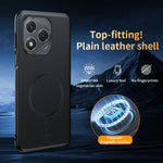 For Honor 400 Lite 5G Magnetic Case Leather Coated TPU + PC Phone Cover