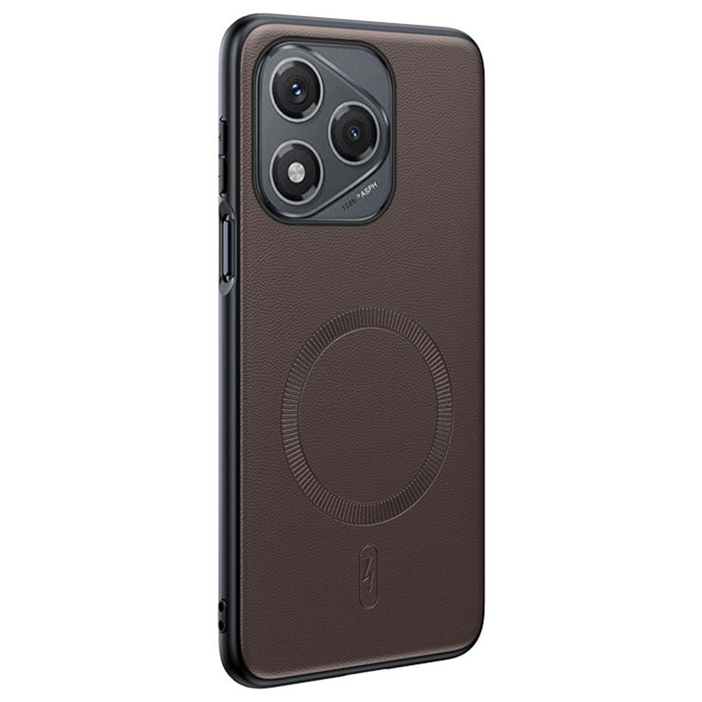 For Honor 400 Lite 5G Magnetic Case Leather Coated TPU + PC Phone Cover