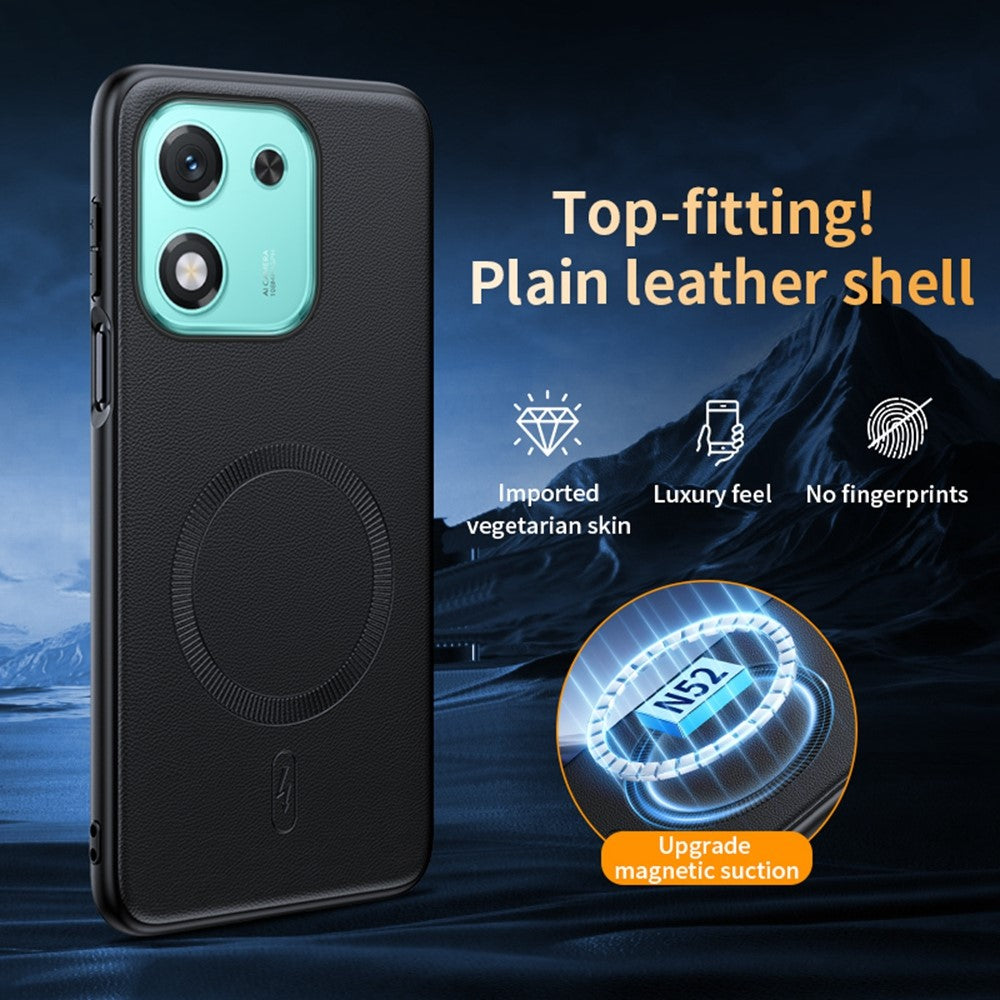 For Honor X70i Case Magnetic Case Leather Coated TPU + PC Phone Cover