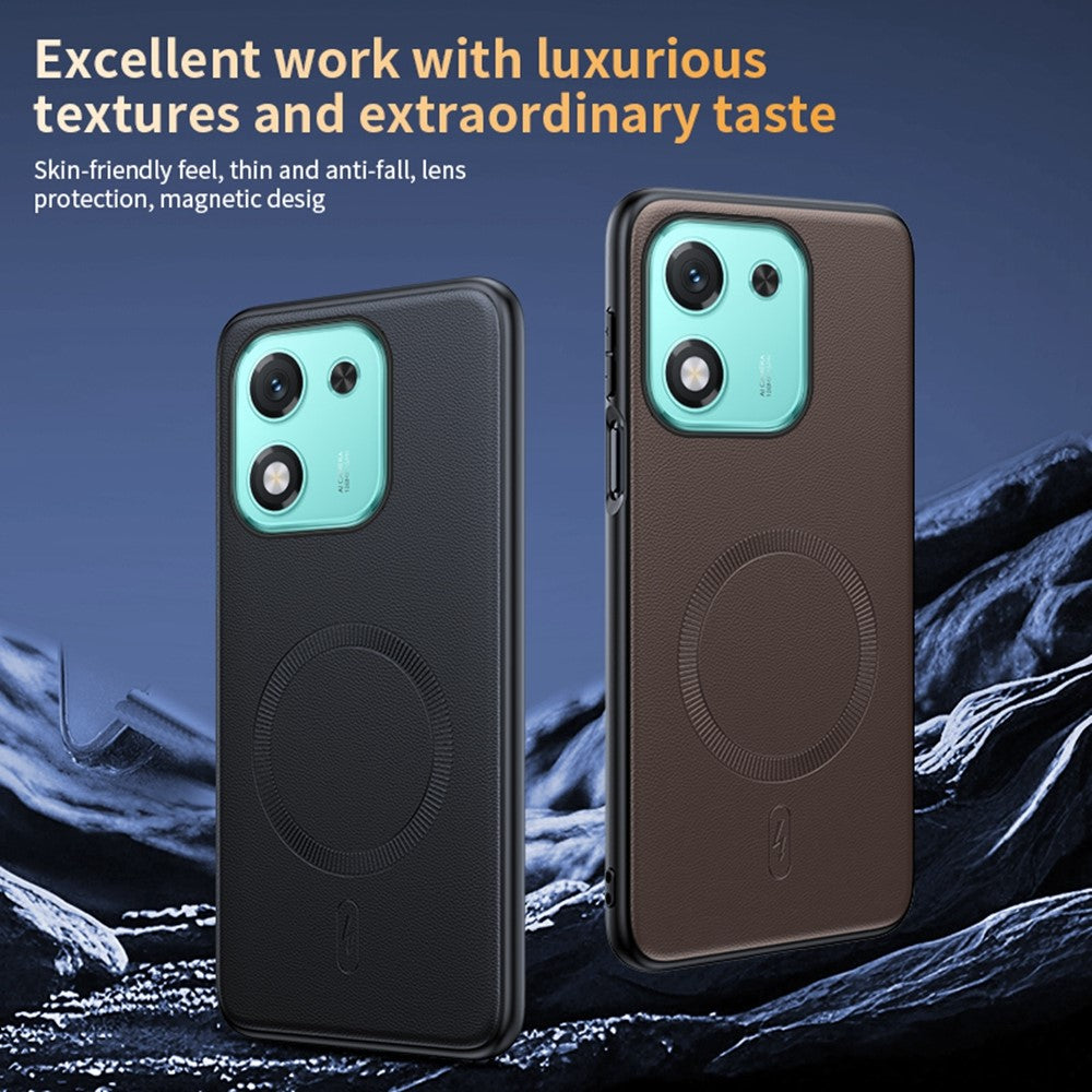 For Honor X70i Case Magnetic Case Leather Coated TPU + PC Phone Cover