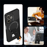 Phone Case For Oppo A5 Pro 4G (Global) / A5 Pro 5G (Global) / A5 Energy 5G (China) Carbon Fiber Texture PC + TPU Cover with Kickstand