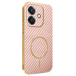 Phone Case For Oppo A3 4G / A3 5G / A40 4G / A40M 4G / A60 5G / A3i 5G Carbon Fiber Textured Electroplated TPU Back Cover