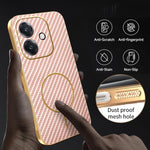 Phone Case For Oppo A3 4G / A3 5G / A40 4G / A40M 4G / A60 5G / A3i 5G Carbon Fiber Textured Electroplated TPU Back Cover