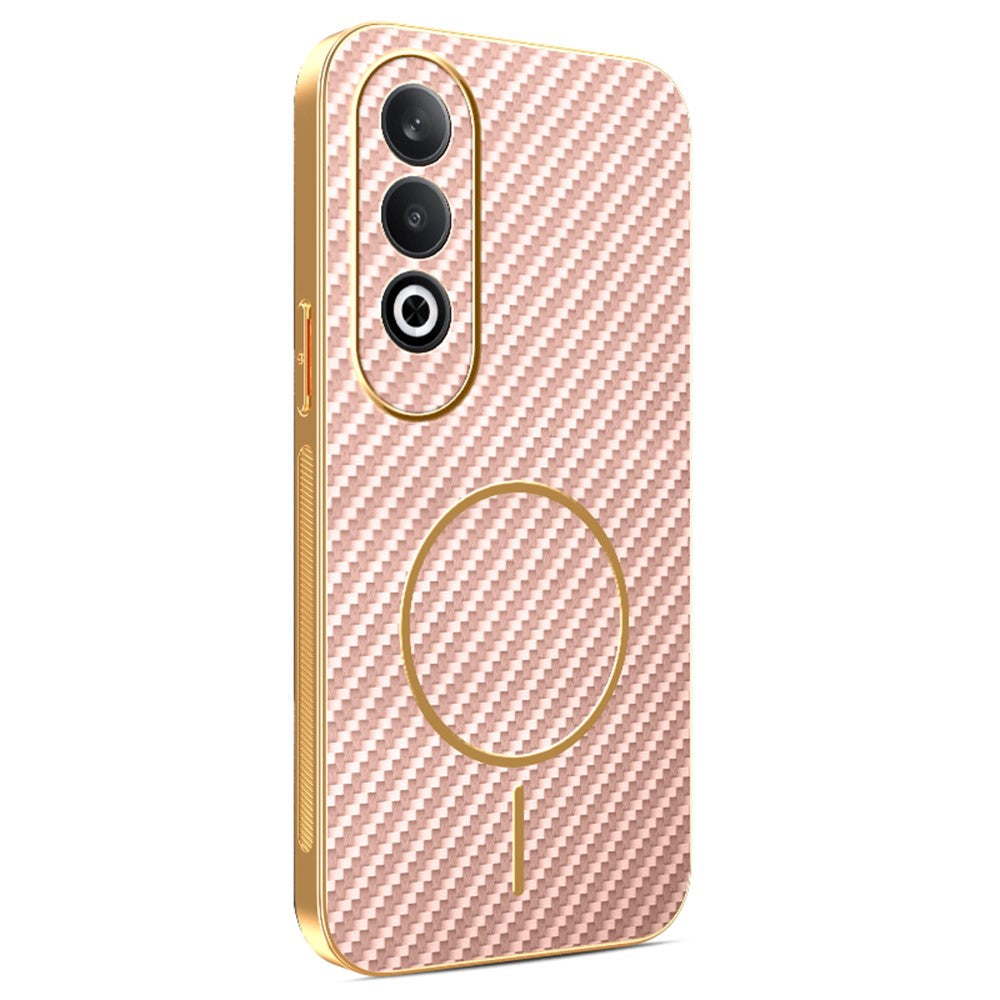 For OnePlus Nord CE4 5G / Oppo K12 Phone Case Carbon Fiber Textured Electroplated TPU Back Cover