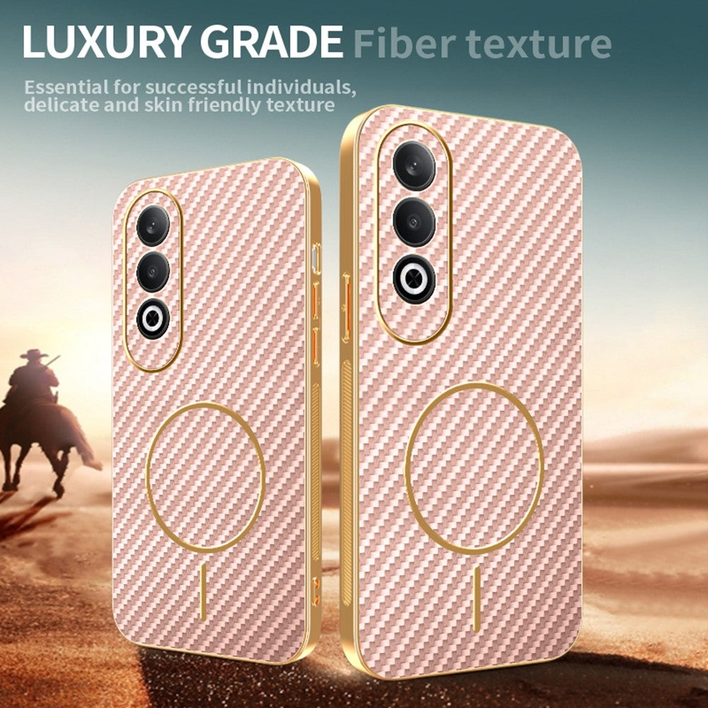 For OnePlus Nord CE4 5G / Oppo K12 Phone Case Carbon Fiber Textured Electroplated TPU Back Cover