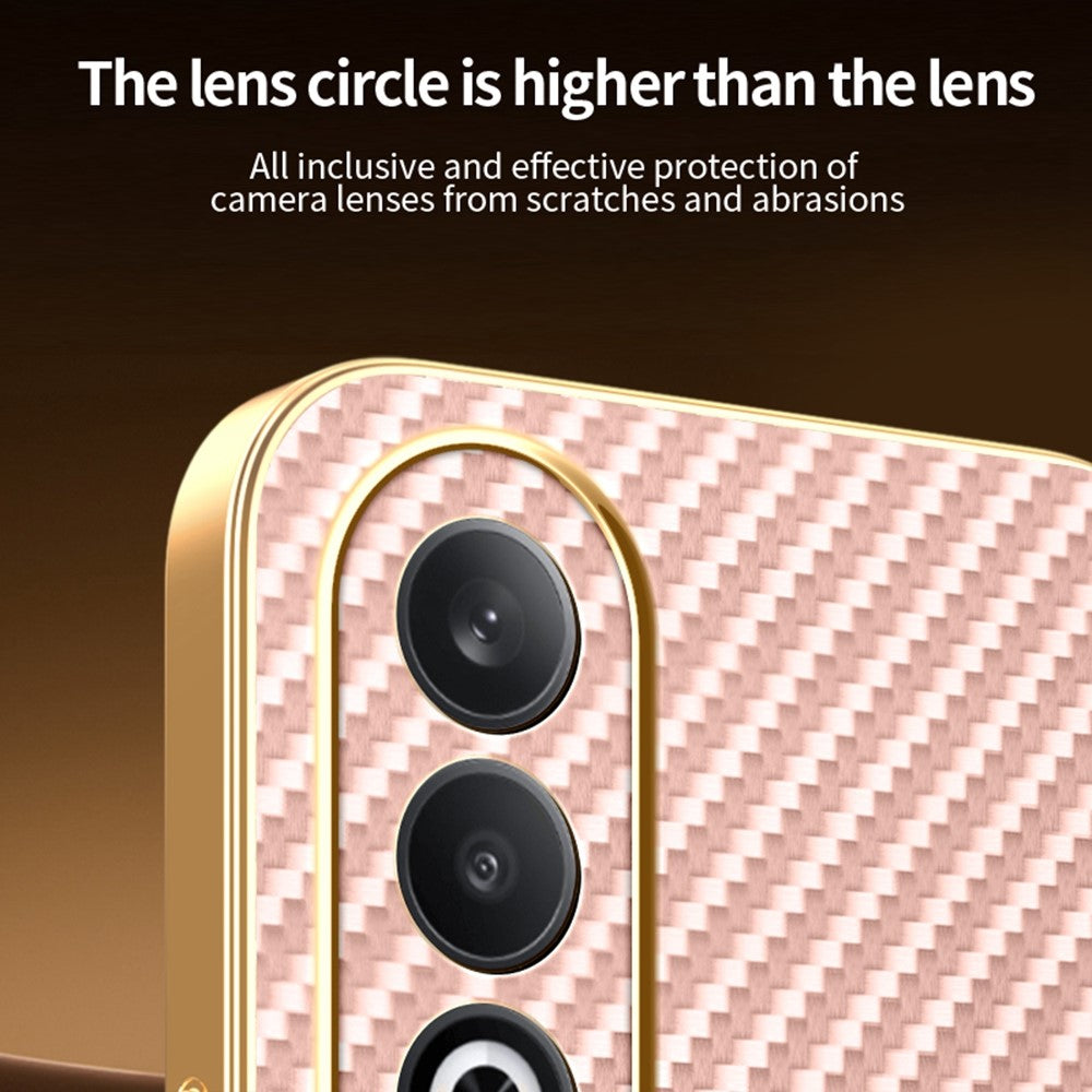 For OnePlus Nord CE4 5G / Oppo K12 Phone Case Carbon Fiber Textured Electroplated TPU Back Cover