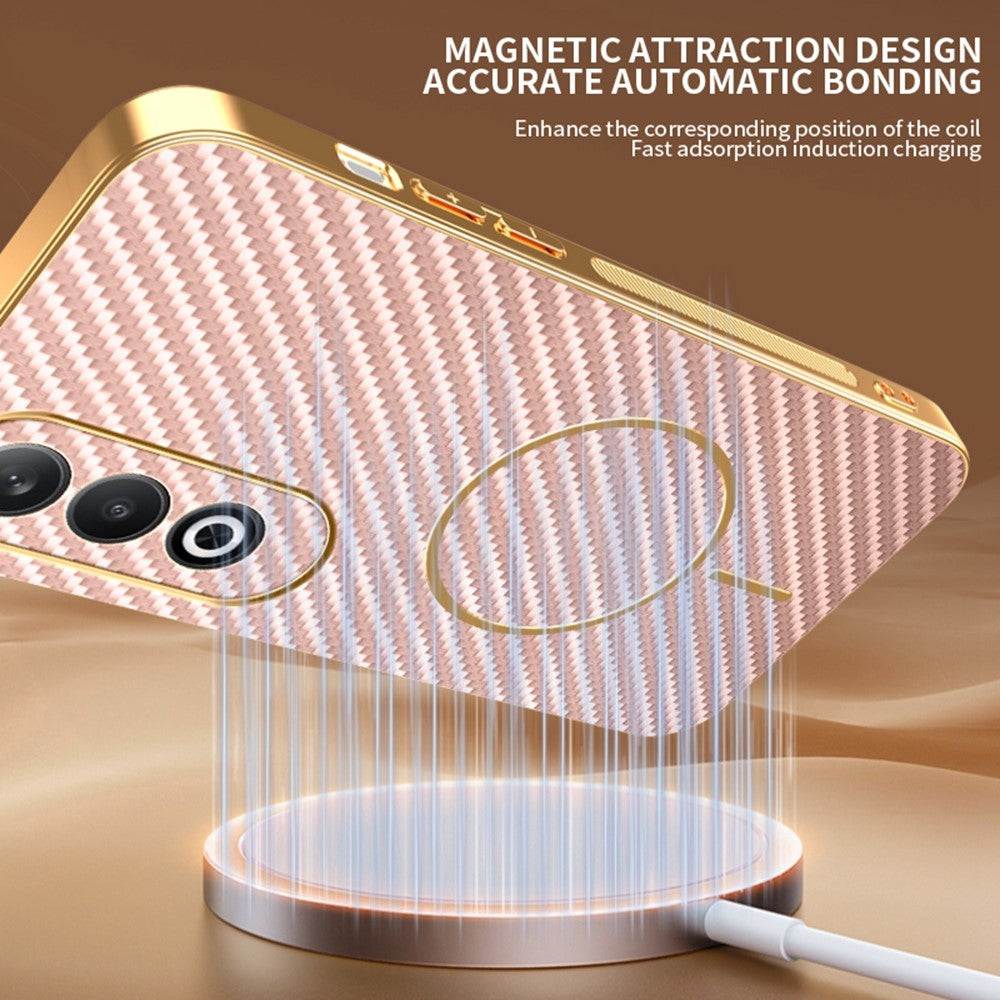For OnePlus Nord CE4 5G / Oppo K12 Phone Case Carbon Fiber Textured Electroplated TPU Back Cover
