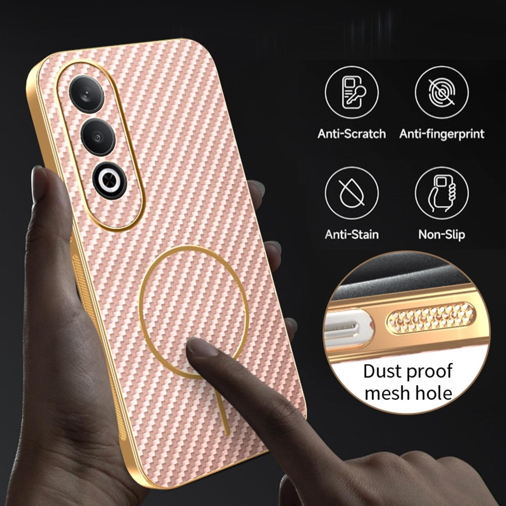 For OnePlus Nord CE4 5G / Oppo K12 Phone Case Carbon Fiber Textured Electroplated TPU Back Cover