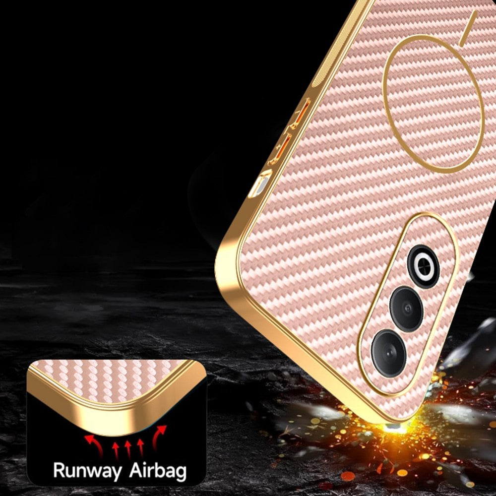 For OnePlus Nord CE4 5G / Oppo K12 Phone Case Carbon Fiber Textured Electroplated TPU Back Cover