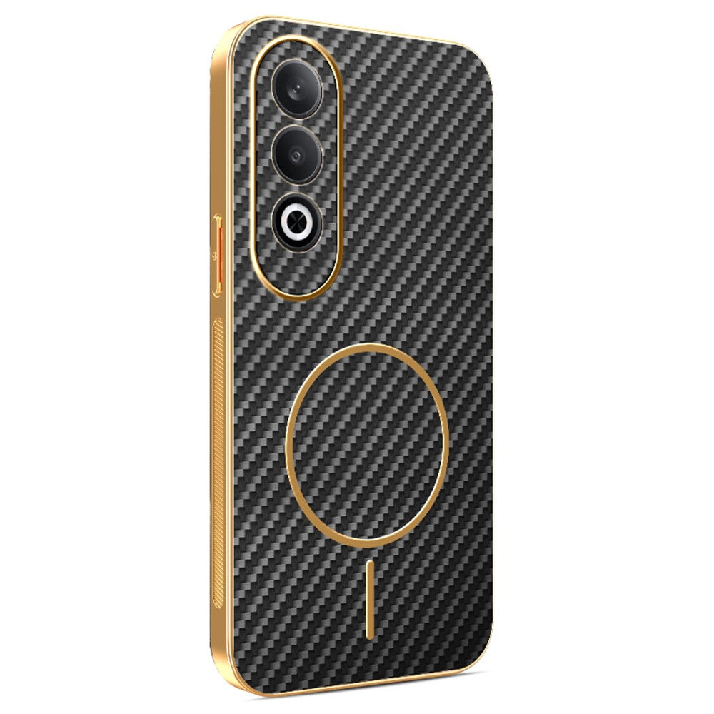For OnePlus Nord CE4 5G / Oppo K12 Phone Case Carbon Fiber Textured Electroplated TPU Back Cover